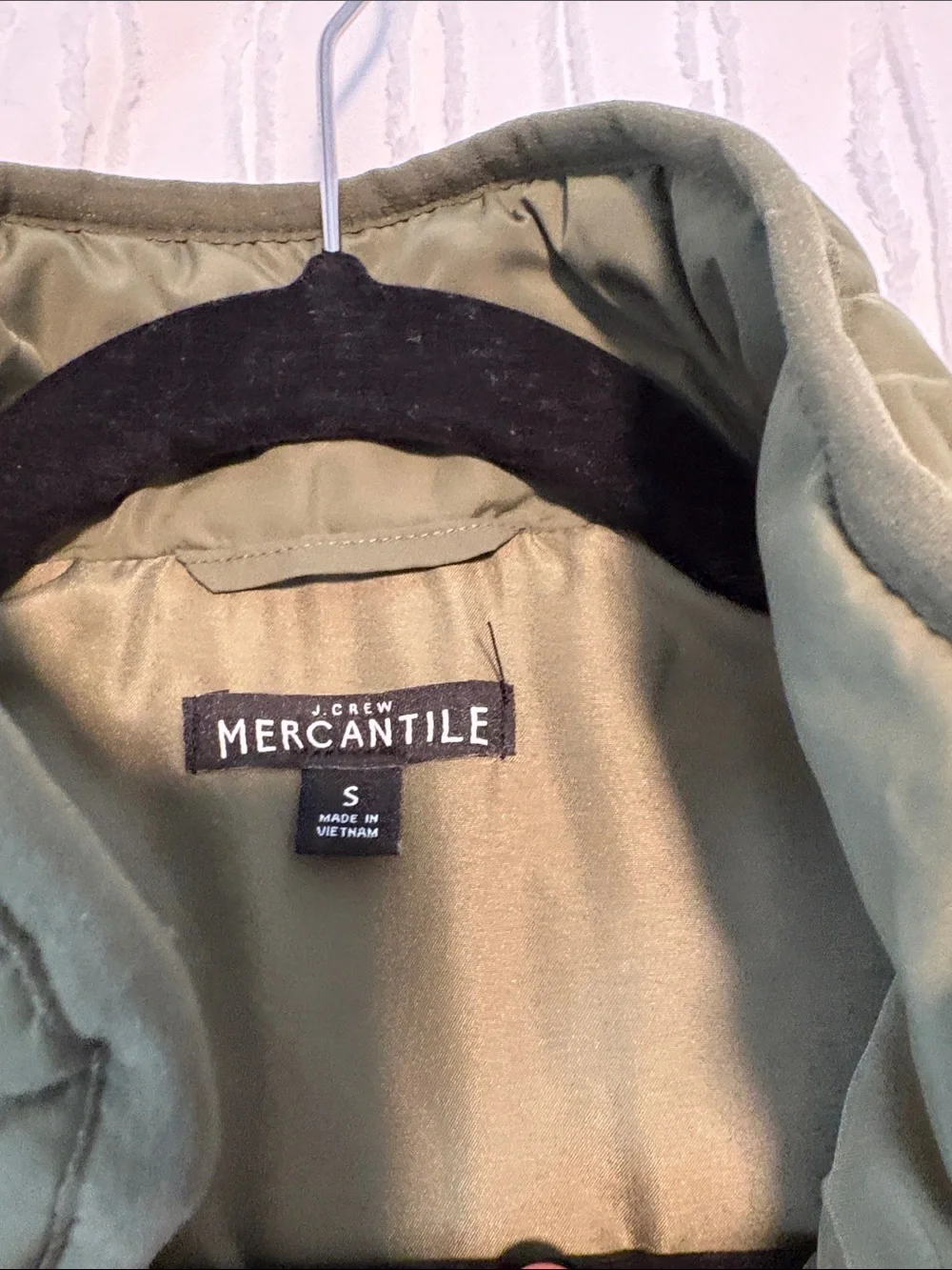 J. Crew Quilted Olive Green Puffer Vest